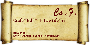 Csákó Flavián névjegykártya